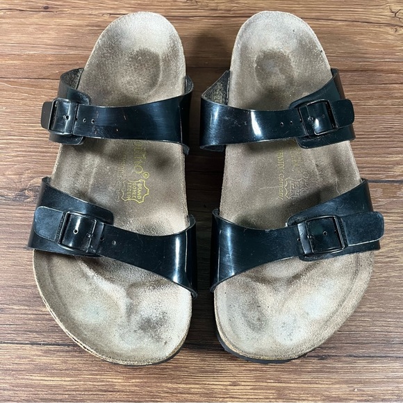 Papillio Shoes - PAPILLIO Birkenstock Black Two Strap Sandals Slides Women’s Size 11 (42) Shoes